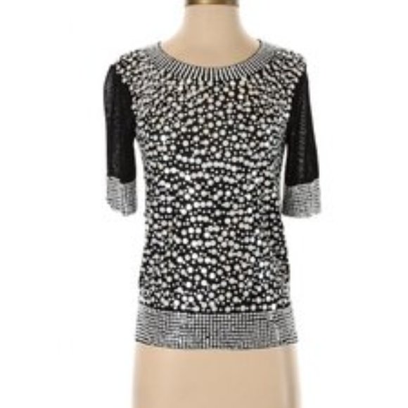 Rondina sequin Beaded Knit Top XS - Picture 2 of 8